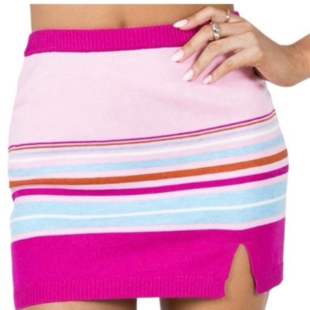 Princess Polly Willa Knit Stripes Mini Skirt Size 4